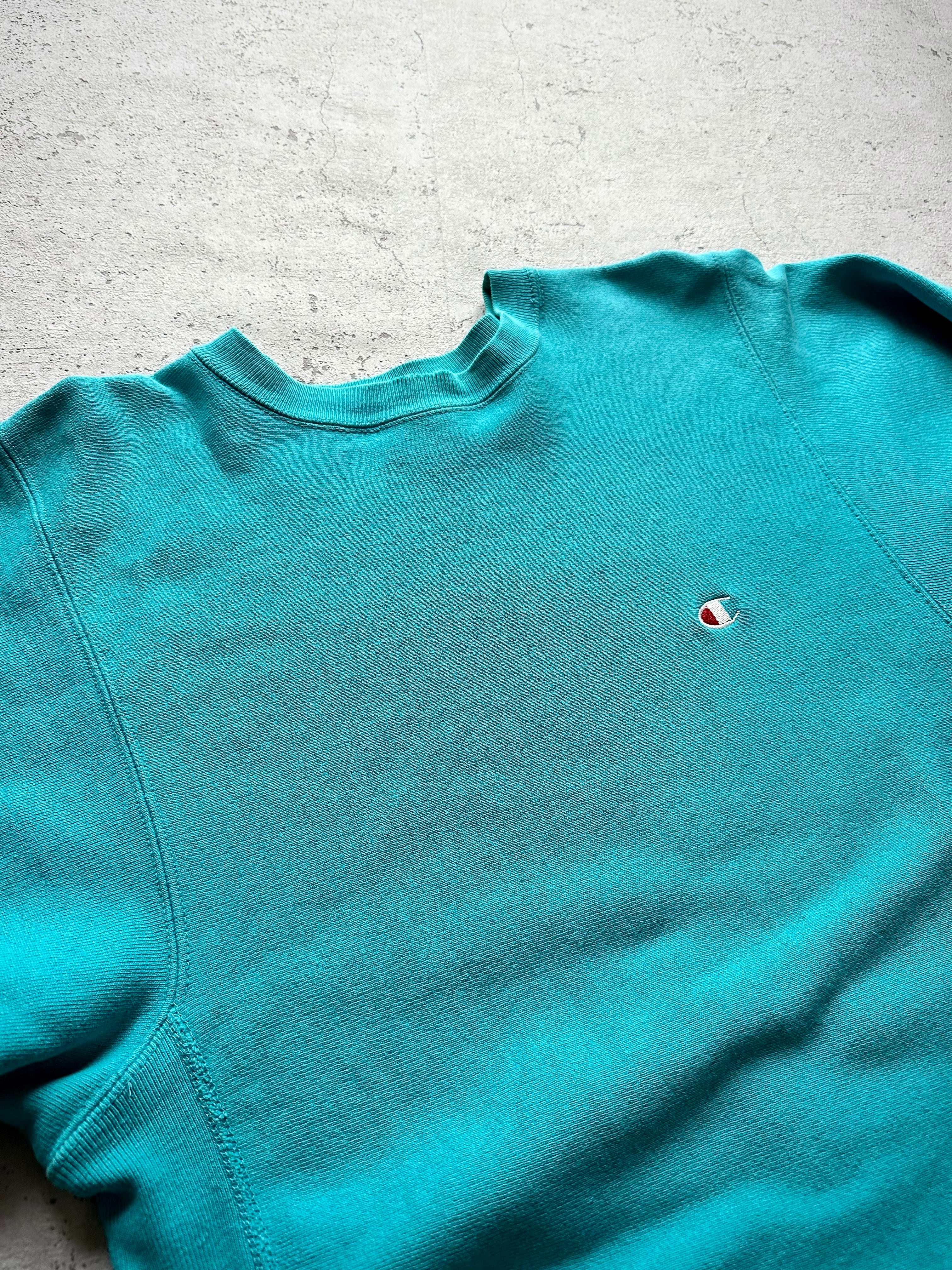 90s USA製 CHAMPION - REVERSE WEAVE SWEAT TURQUOISE OLD VINTAGE