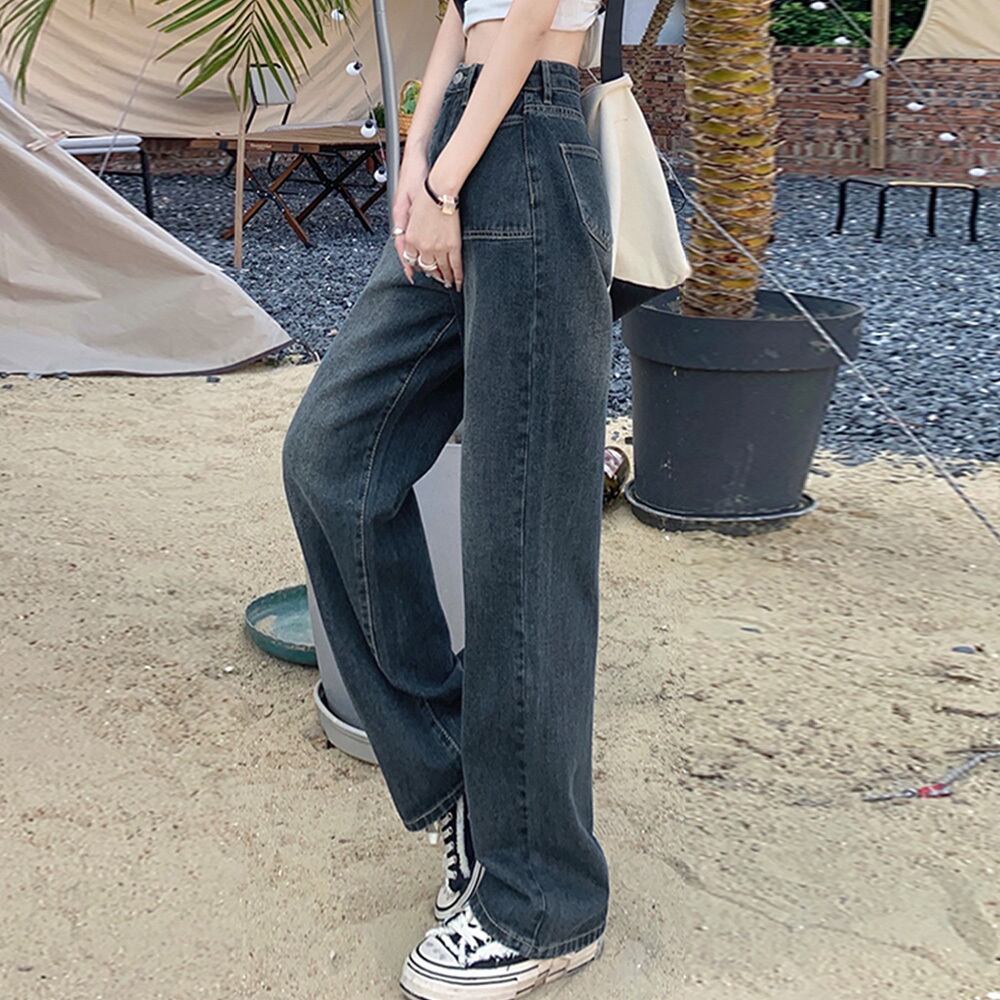 ハイウエスト ワイド ジーンズ レディース デニム パンツ レトロ 大人 きれいめ かわいい おしゃれ カジュアル ストリート 大人可愛い 大人女子