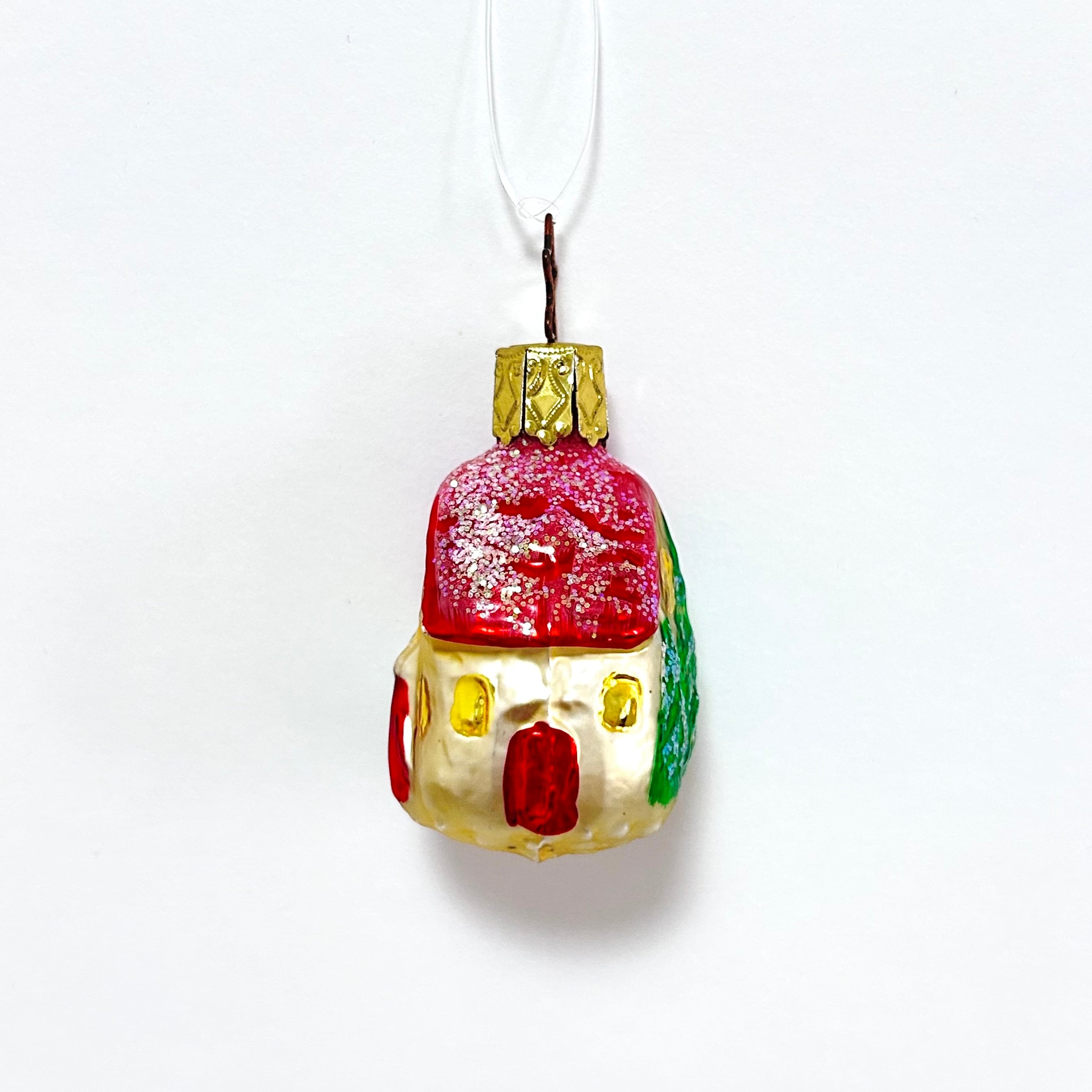 ビンテージ  INGE-GLAS 家 ドイツ製 ガラスオーナメント  7cm　