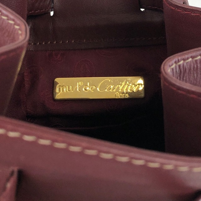 Cartier カルティエ マストライン ショルダーバッグ ボルドー レザー 巾着 vintage ヴィンテージ オールド 4by856