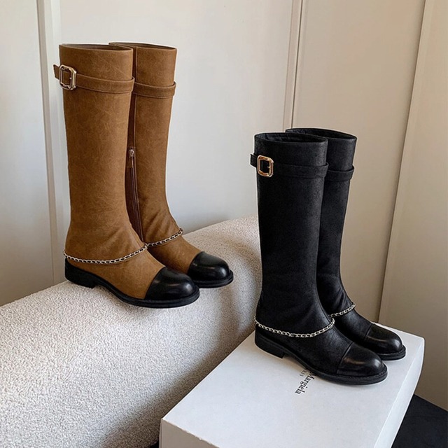 【33-40】Chain accent long boots　M4249