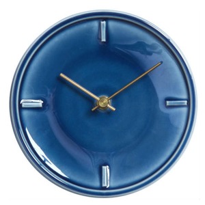 杉浦製陶 壁掛け時計 日本製 GLAZED CLOCK 陶磁器 直径 16cm 厚さ 3.5cm 重量 550g ペールブルー P-12