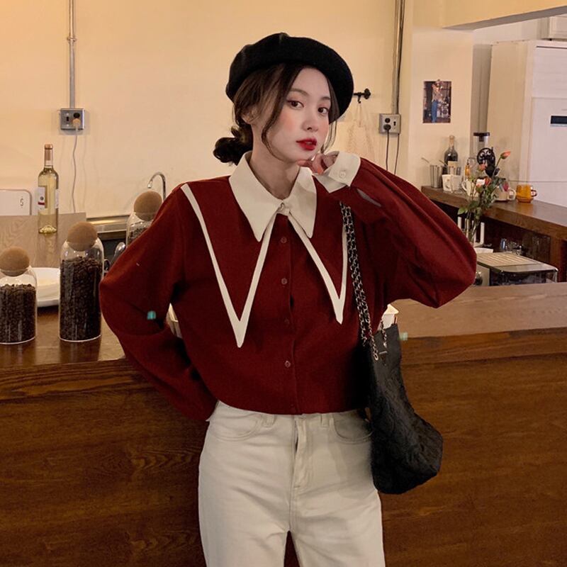 スプリングルーズカラーシャツ ロング 春物 スーパーモール57858550025