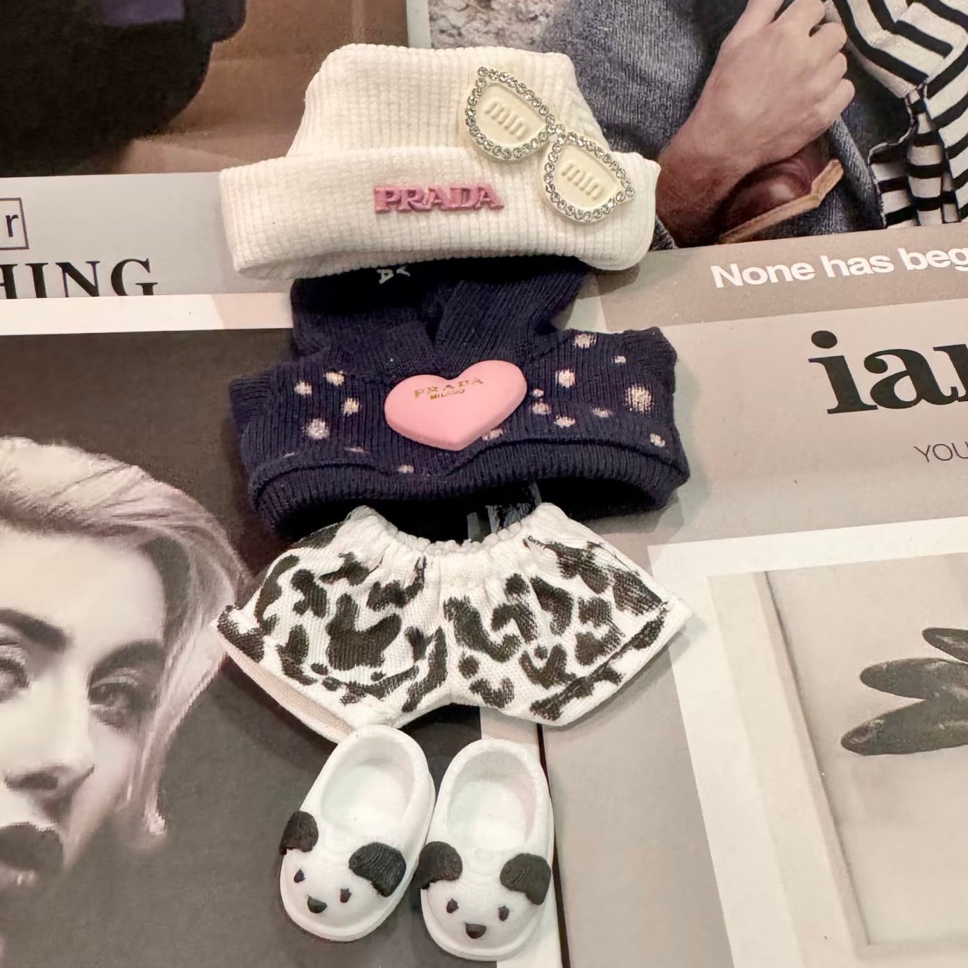 もう可愛くてたまらない!10cmラブブ用 豹柄パンプス&ホワイト×パープルセット labubu ラブブ4.0の魅力を引き出す極上おしゃれ