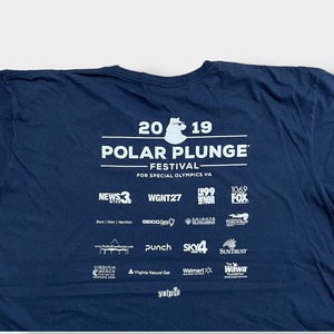 【ANVIL】3XL ビッグサイズ ポーラープランジ 飛び込み イベント系 Tシャツ RPOLAR PLUNGE FESTIVAL バックプリント スポンサー 企業ロゴ ネイビー 半袖 US古着