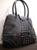 超レア32万★AlexanderMcQUEEN アレキサンダーマックイーン スタッズデザイン レザー トート ハンド バッグ 黒★ 色褪せないスタッズモデル
