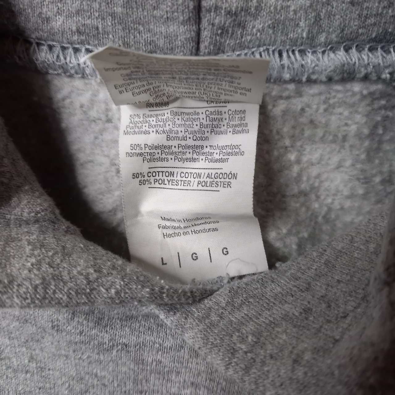 ギルダン　スウェット　プルオーバー　プリントパーカー　ヘビーブレンド　グレー　L