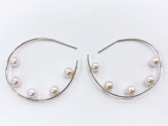 K18WG/YG 4.5×2 / 4.5×3 アコヤパールピアス