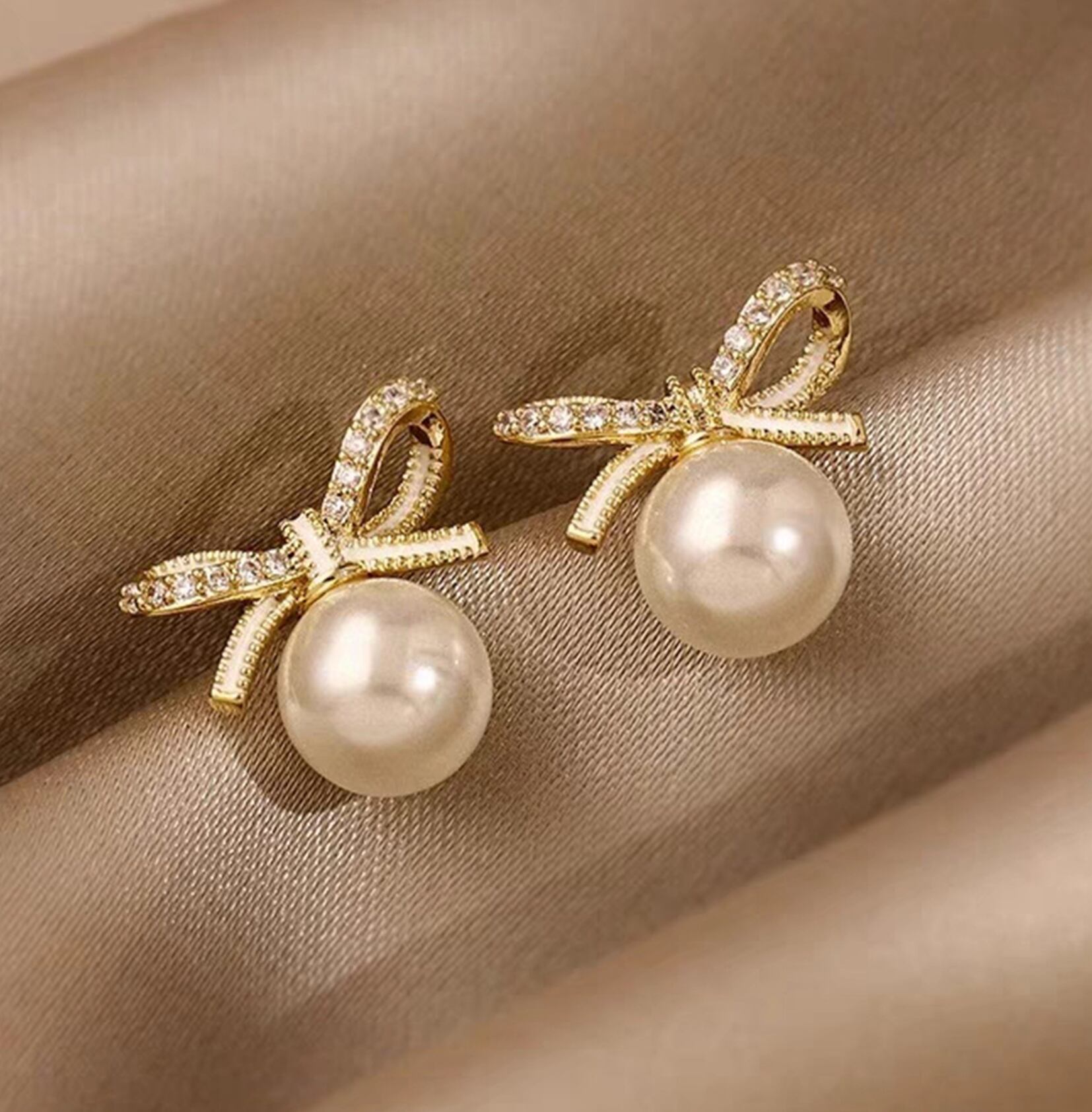 mini ribbon pearl pierce ミニリボンパールピアス | Jewel Mii