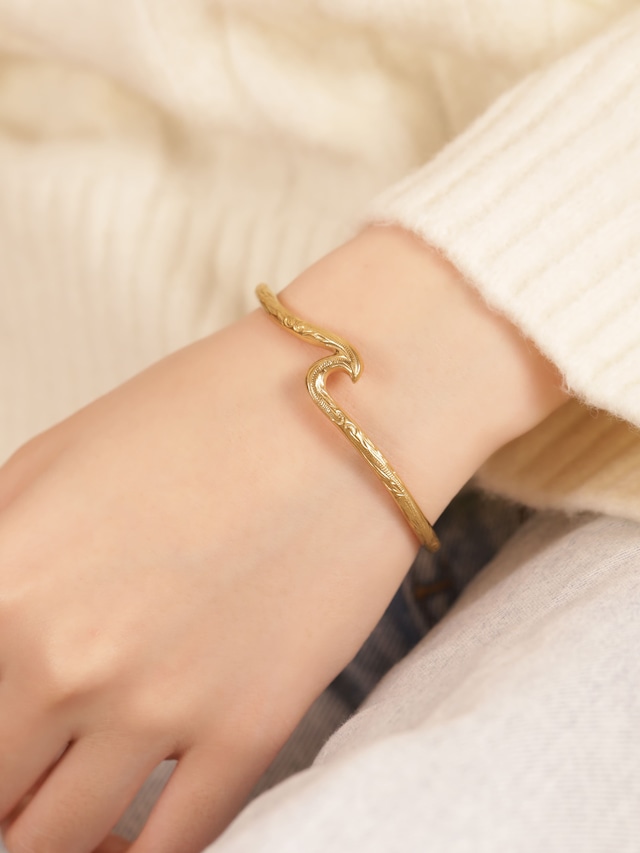 316L hawaiian wave bangle  #b25