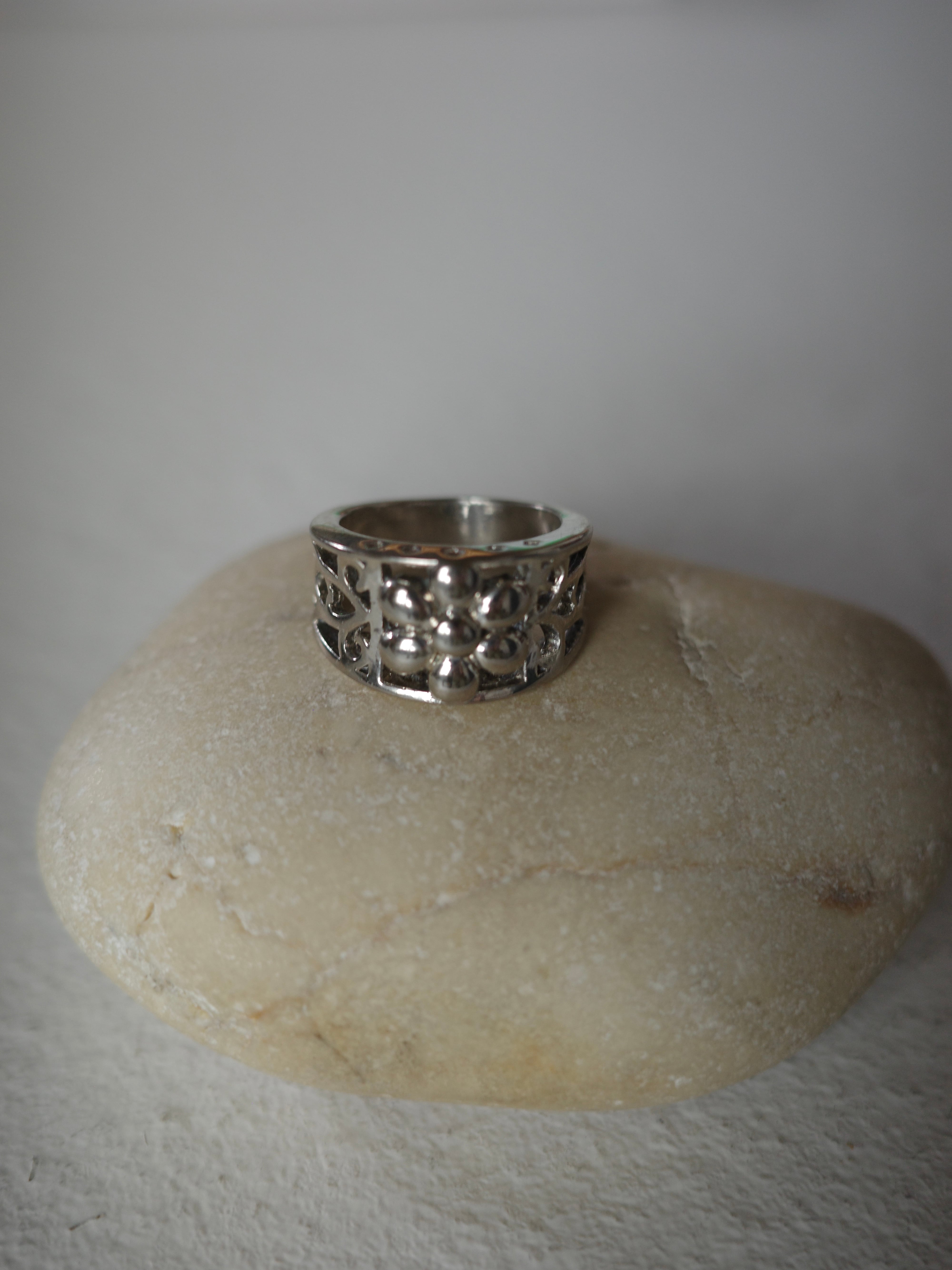 <vintage silver925>flower filigree ring