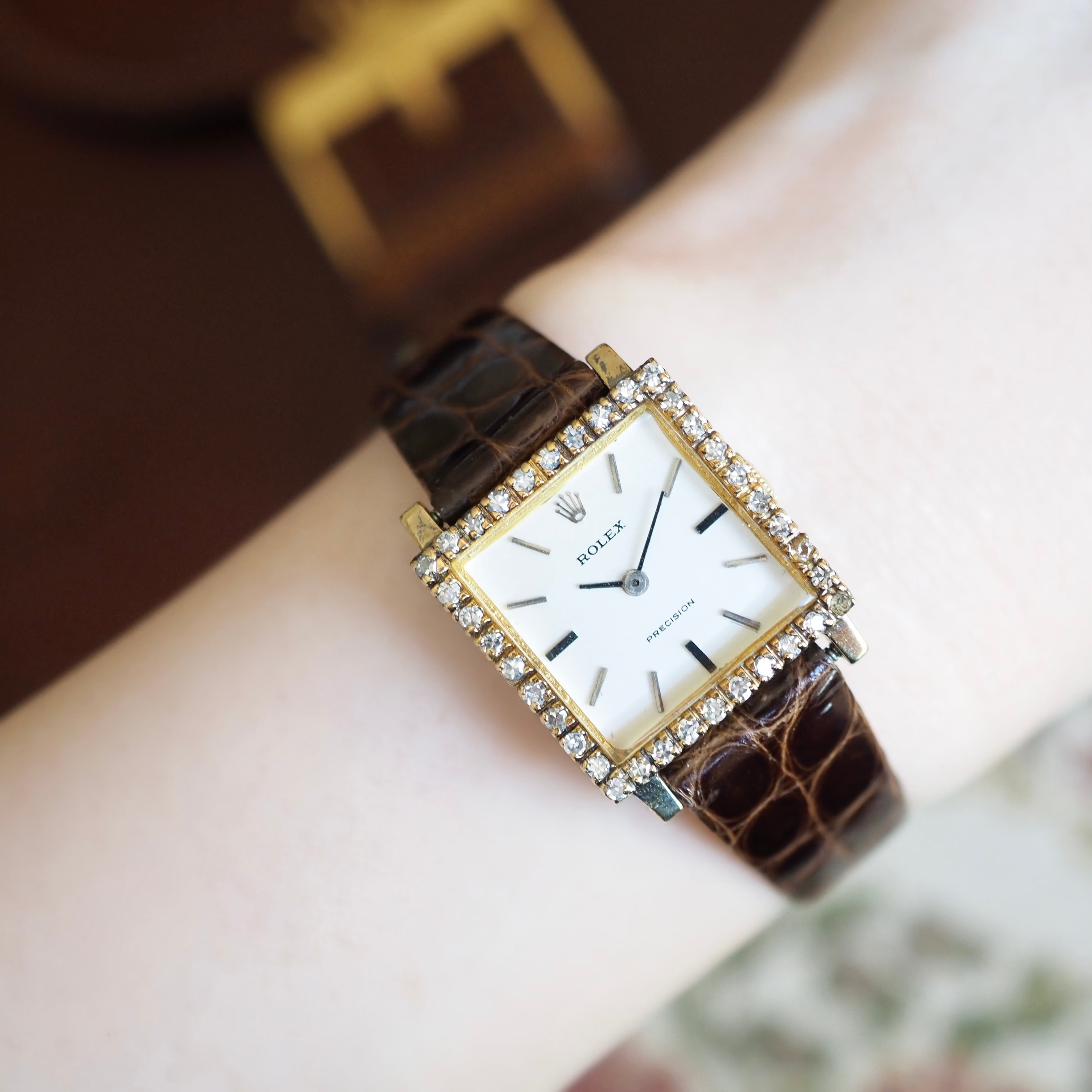 ROLEX ロレックス ダイヤベゼル ゴールドスクエア ジュエリーウォッチ
