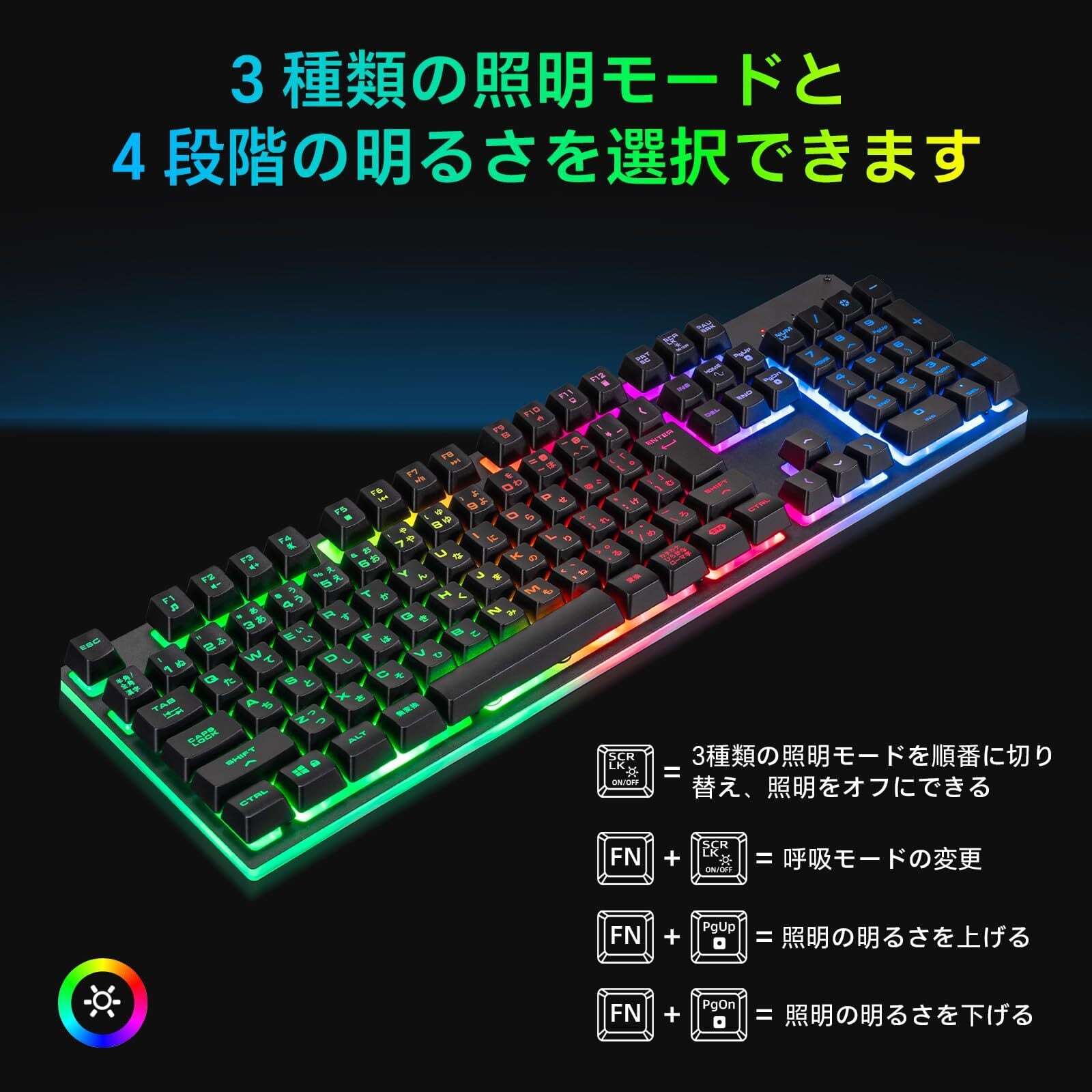 在庫処分】CHONCHOW ワイヤレス ゲーミングキーボードマウスセット
