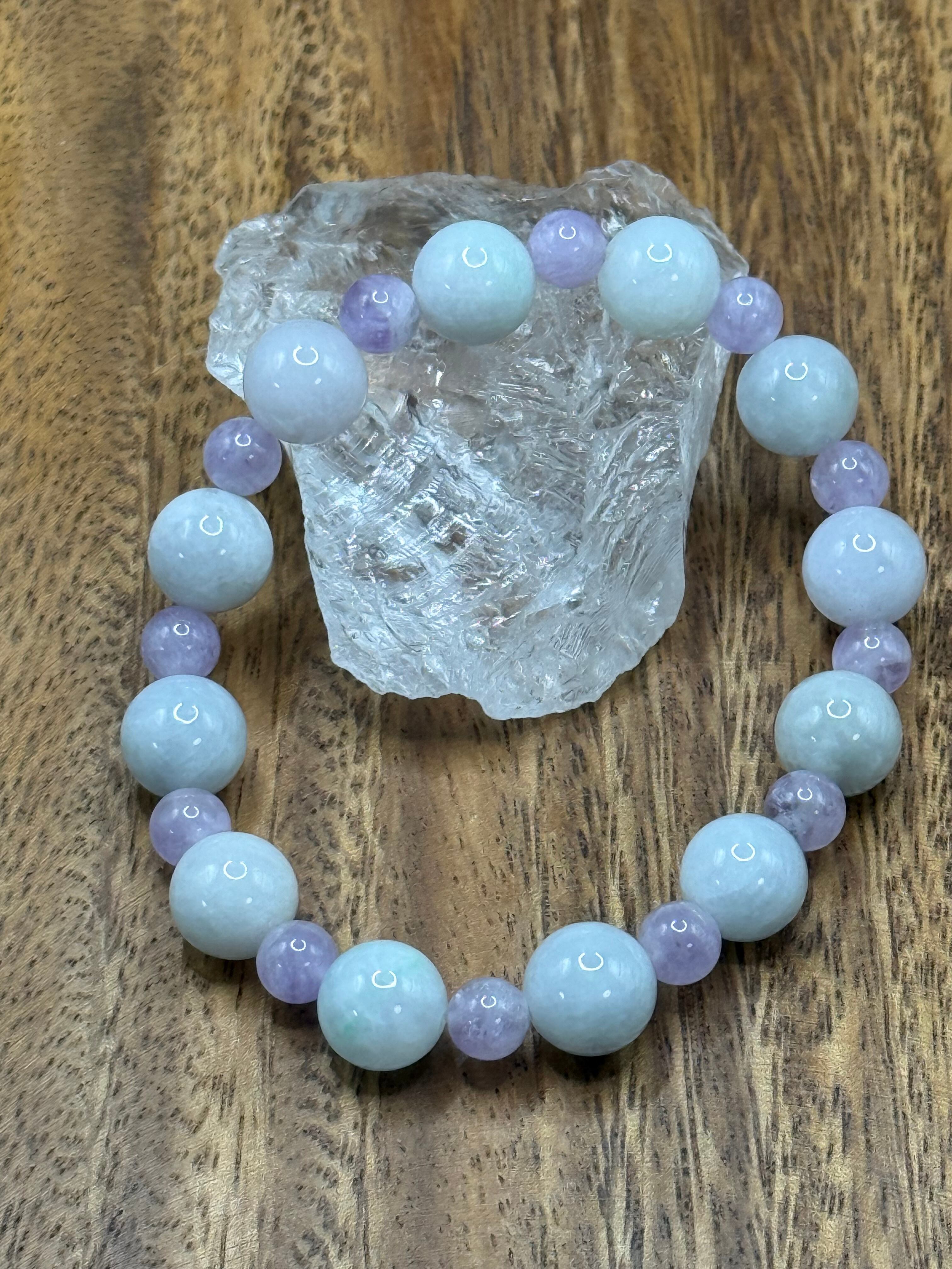 白翡翠/アメジスト 10mm/6mm