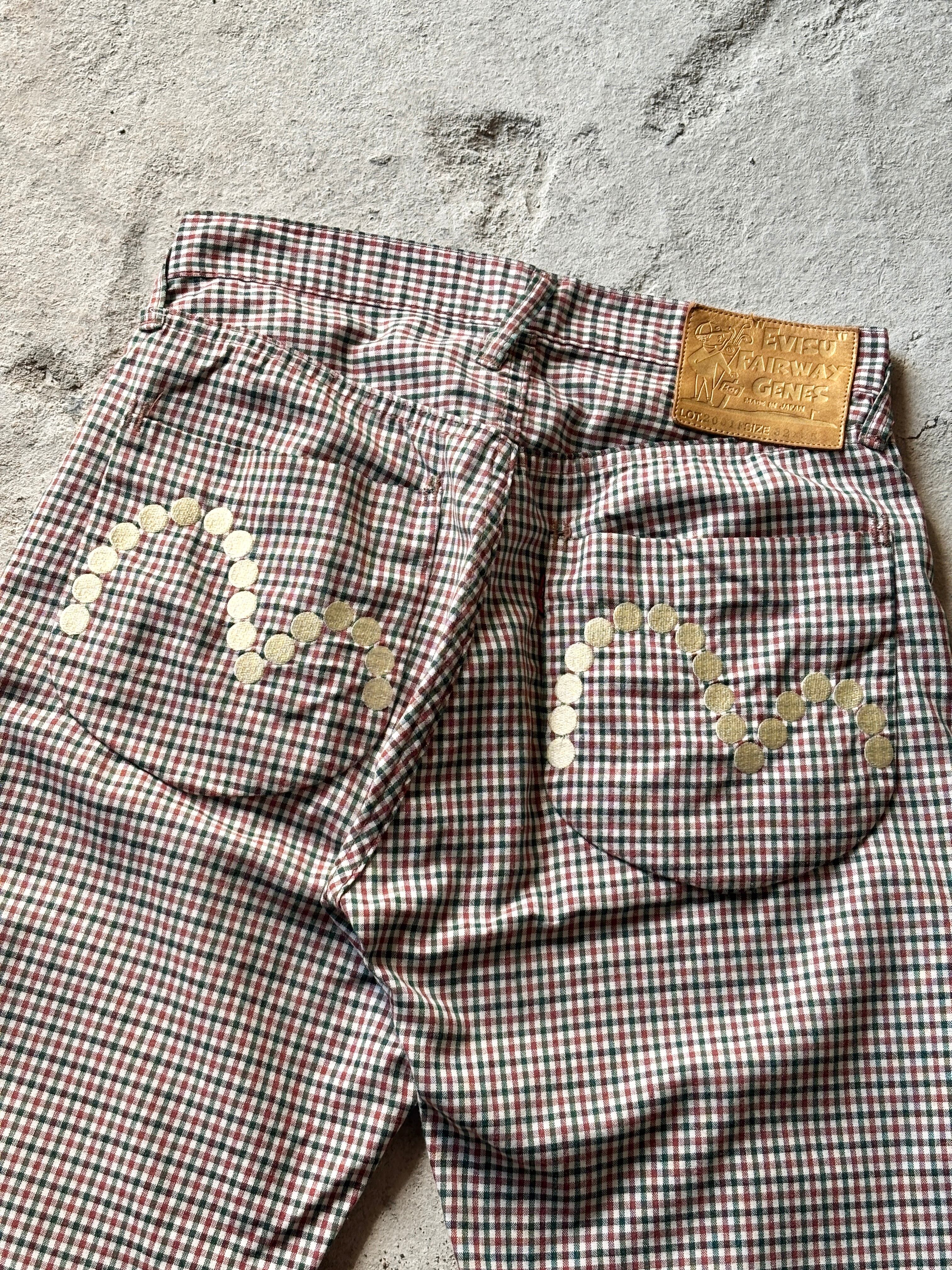 EVISU/LOT 2001F/EVISU FAIRWAY GENES pants/W32/L35/チェック柄パンツ