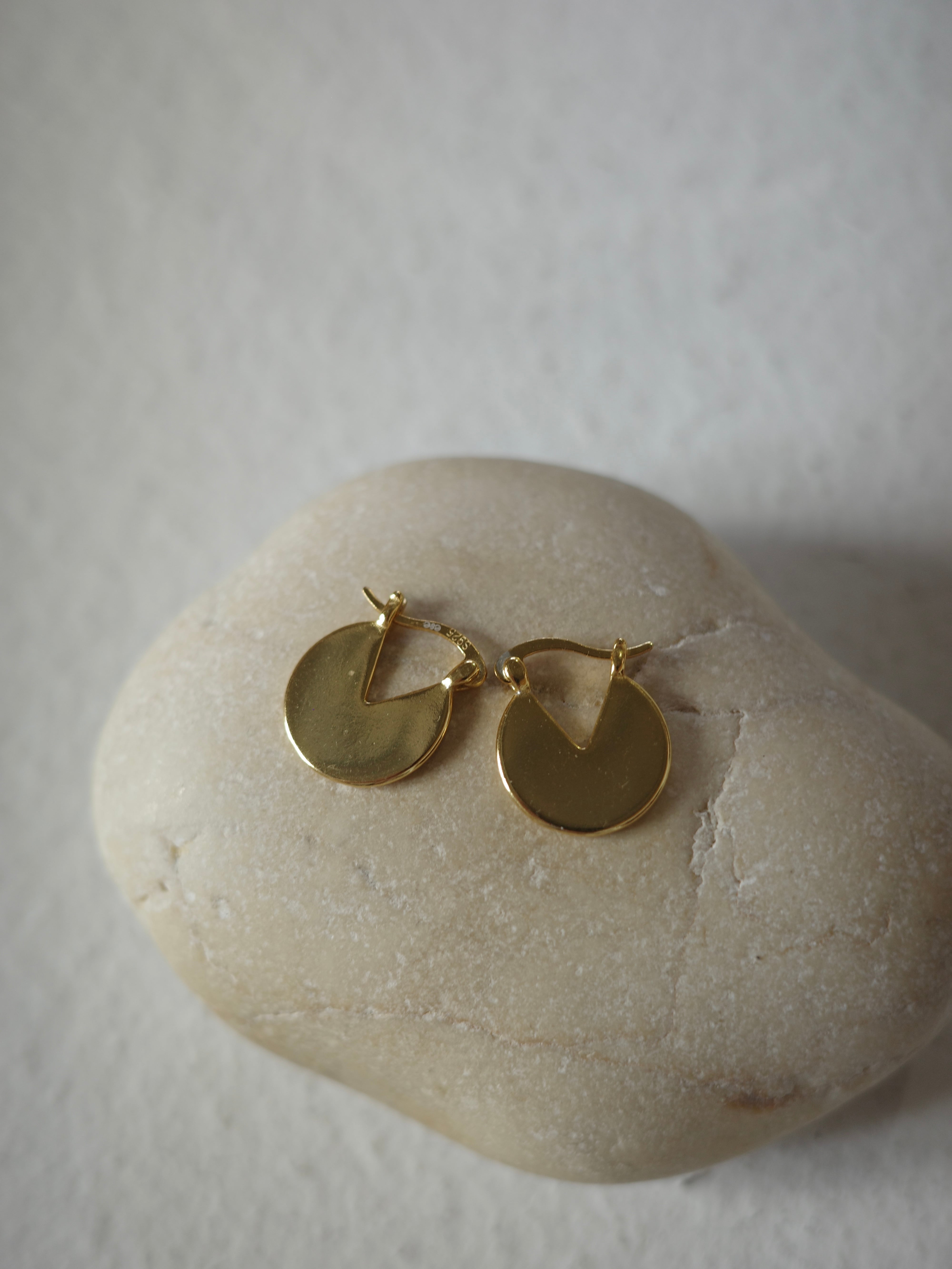 <vintage silver925>gold round plate mini pierce