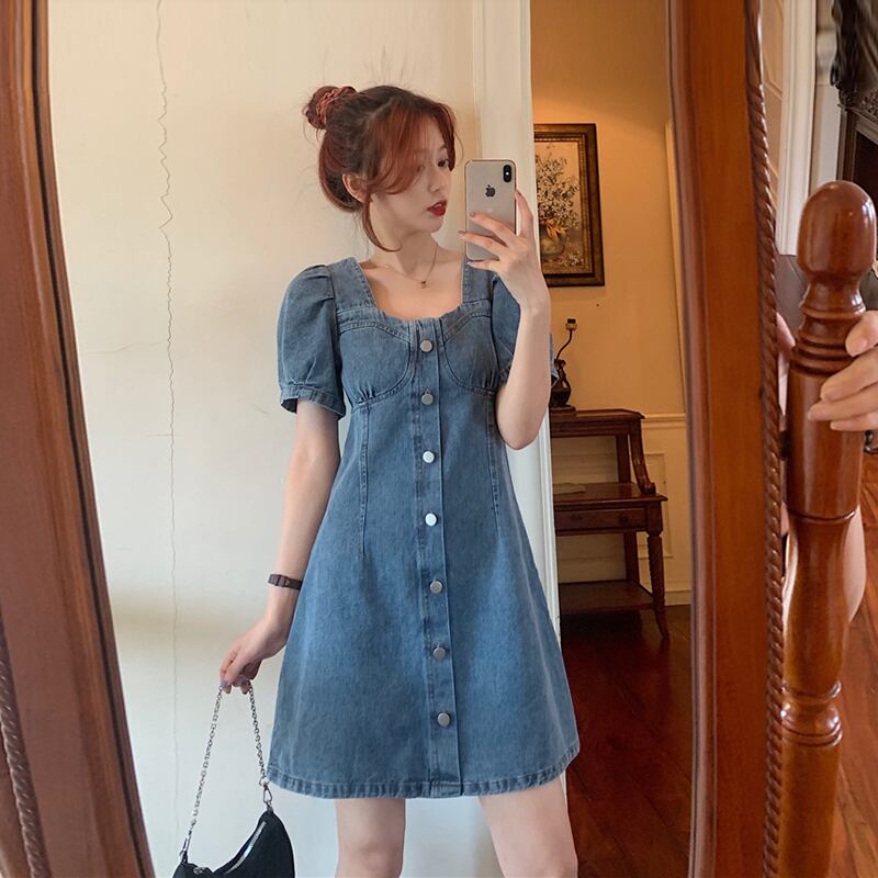 薄手ハイウェストウェストドレス サマースカート Aライン 夏物 試着室22853474799