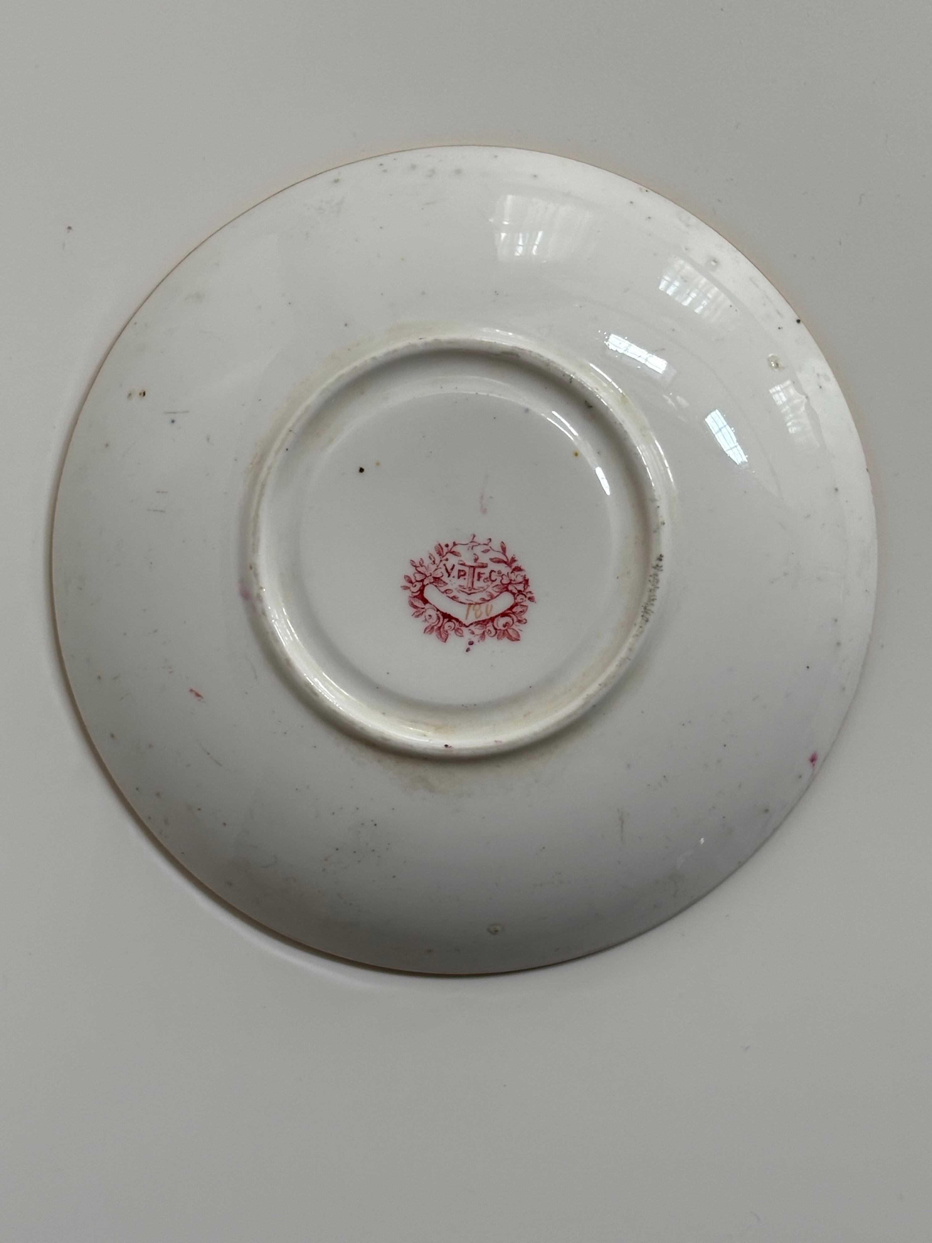 Fismes Vernon Pères, Fils et Co カップ＆ソーサー（華やかな花柄絵