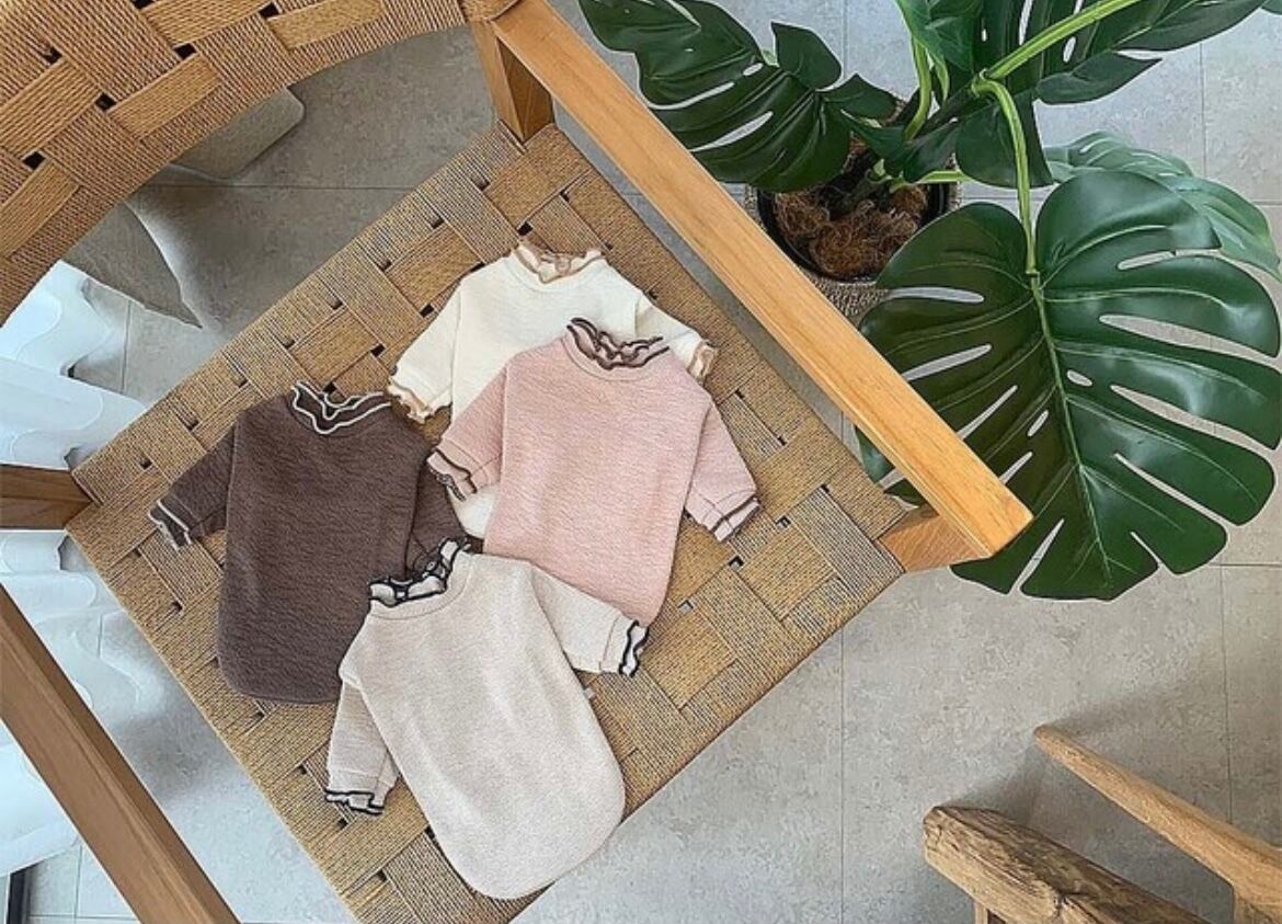 〖即納〗Z0004 袖と襟がポイント!くすみトップス