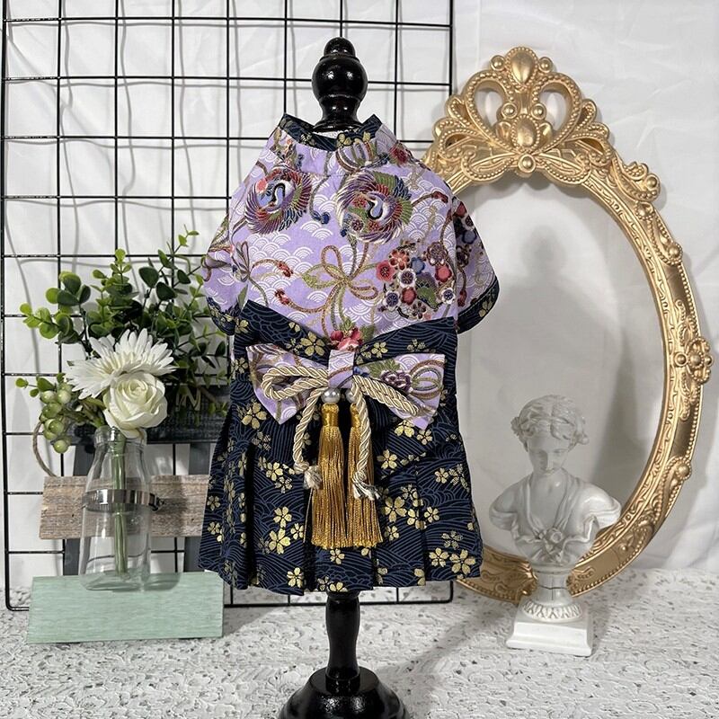 S~3XL ※セミオーダー 藤色の和服風