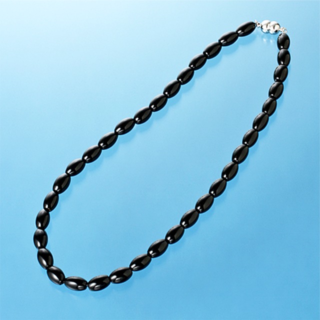 【成功の象徴】天然石 オニキス フォーマル調ネックレス＜ジュエリー品質保証書付き＞（12mm）