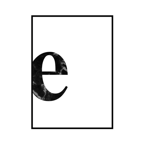 "e" 黒大理石 - Black marble - ALPHAシリーズ [SD-000532] A4サイズ ポスター単品