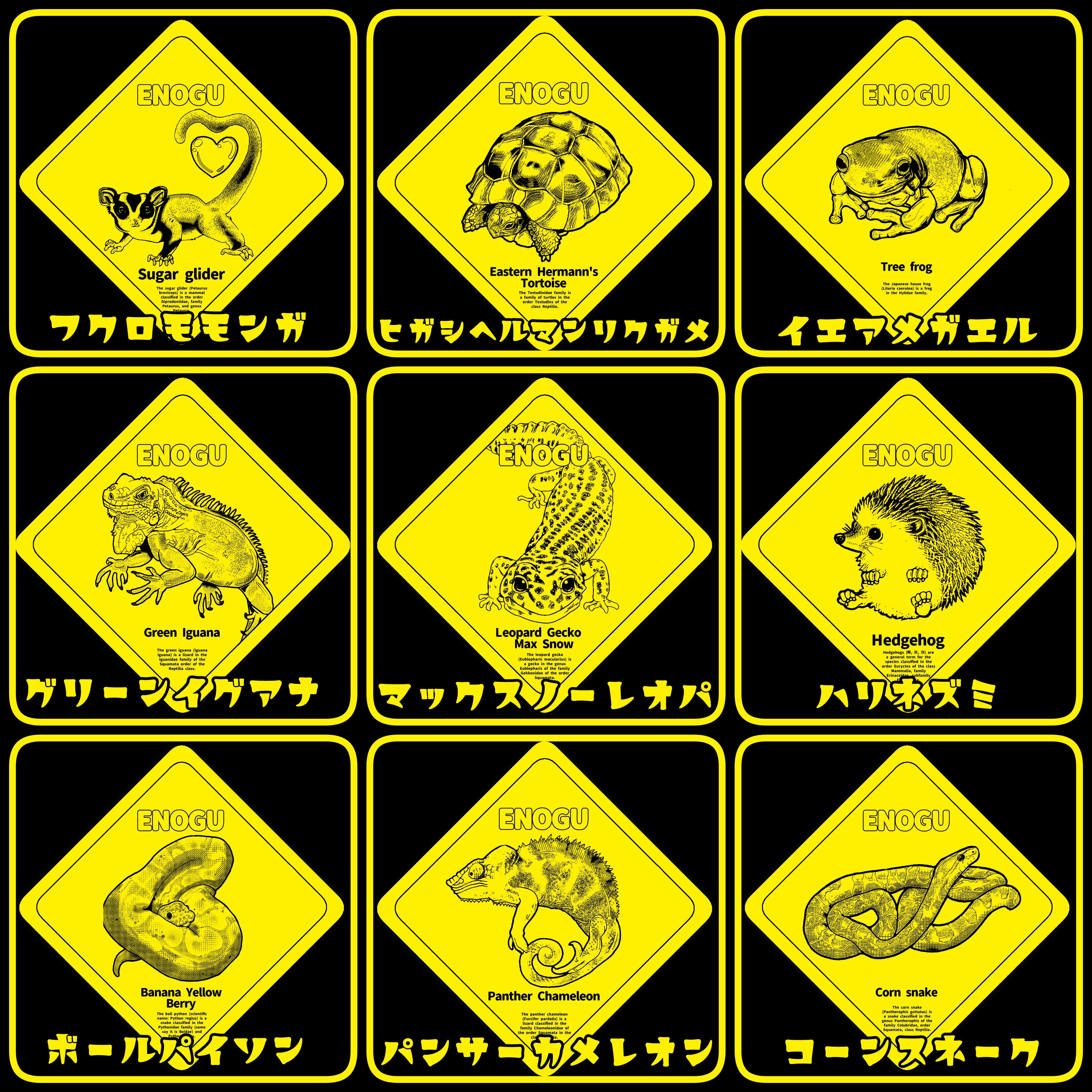 DANGERマグネットステッカー全18種]爬虫類マグネットステッカー