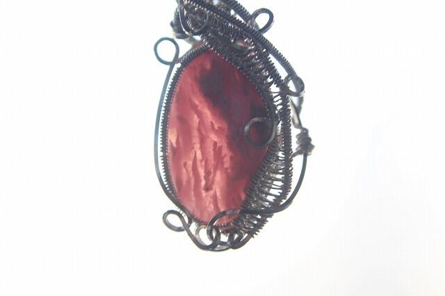 Rhodochrosite silver925 wirewrapping pendant