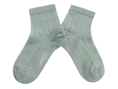 Collegien - Antoinette Lightweight Pointelle Socks / Aigue Marine