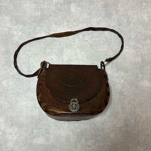 70s メキシカン レザー ショルダーバッグ ブラウン ビンテージ フィッシュ