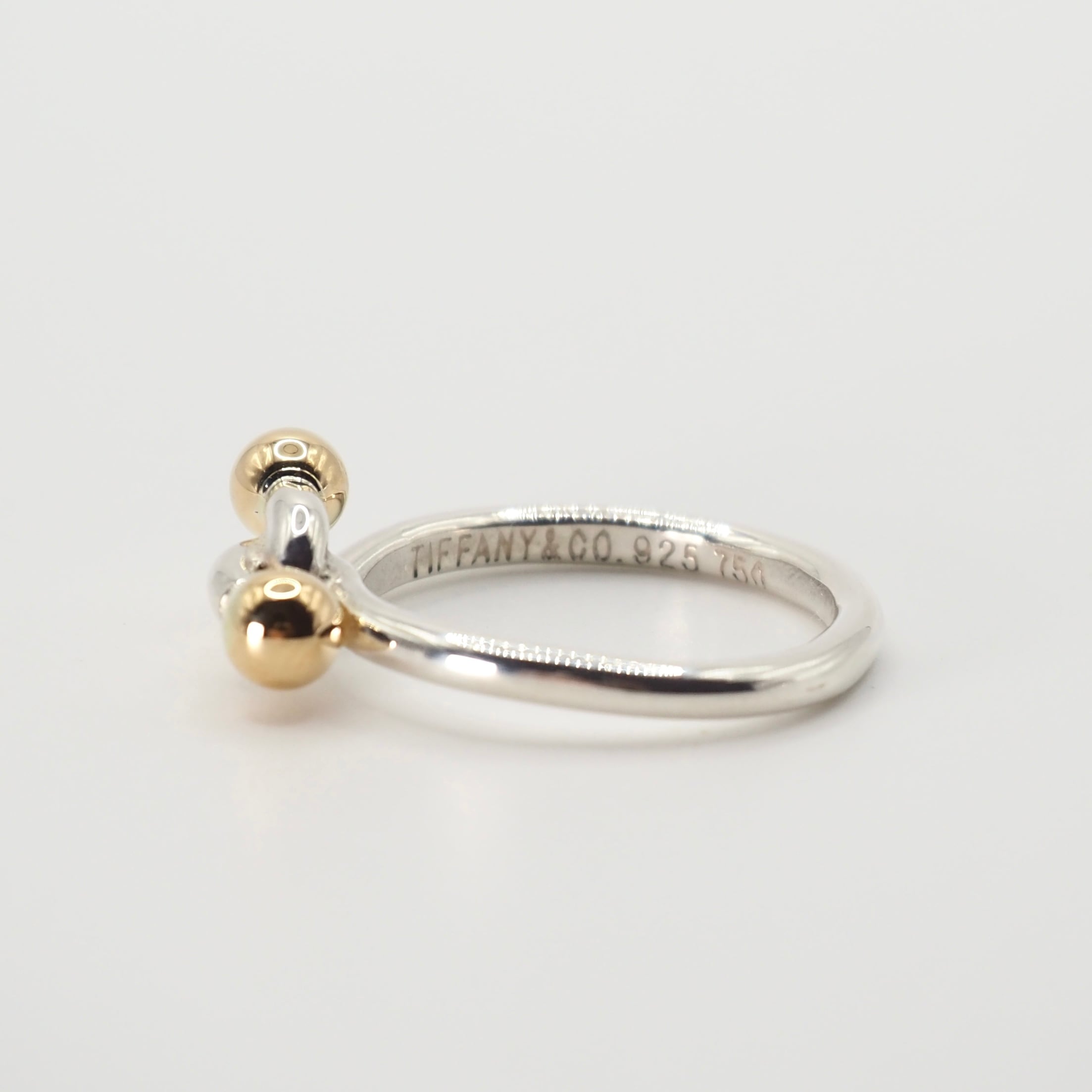 Tiffany&Co. 約10号 ラブノットリング シルバー925 K18 ティファニー