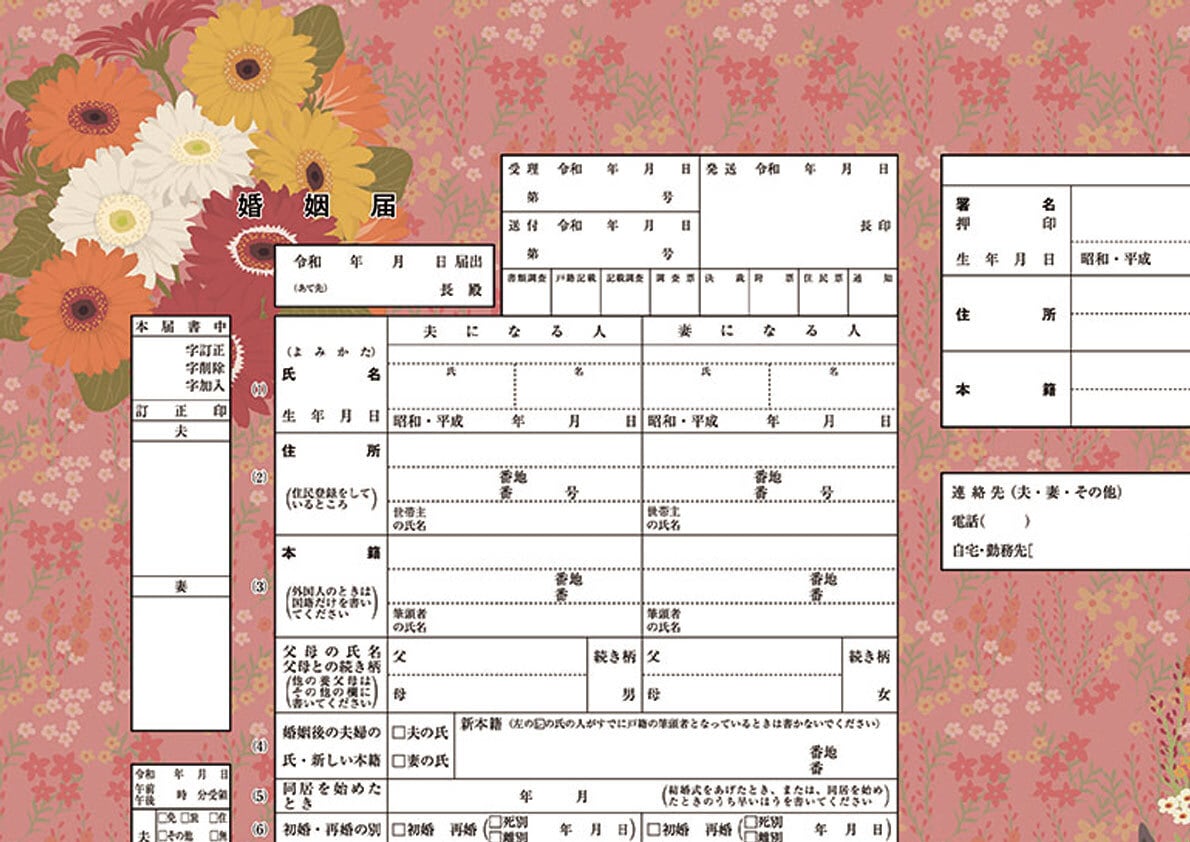 コンビニプリント ハイデザイン婚姻届 「HENZE婚姻届」＜令和版