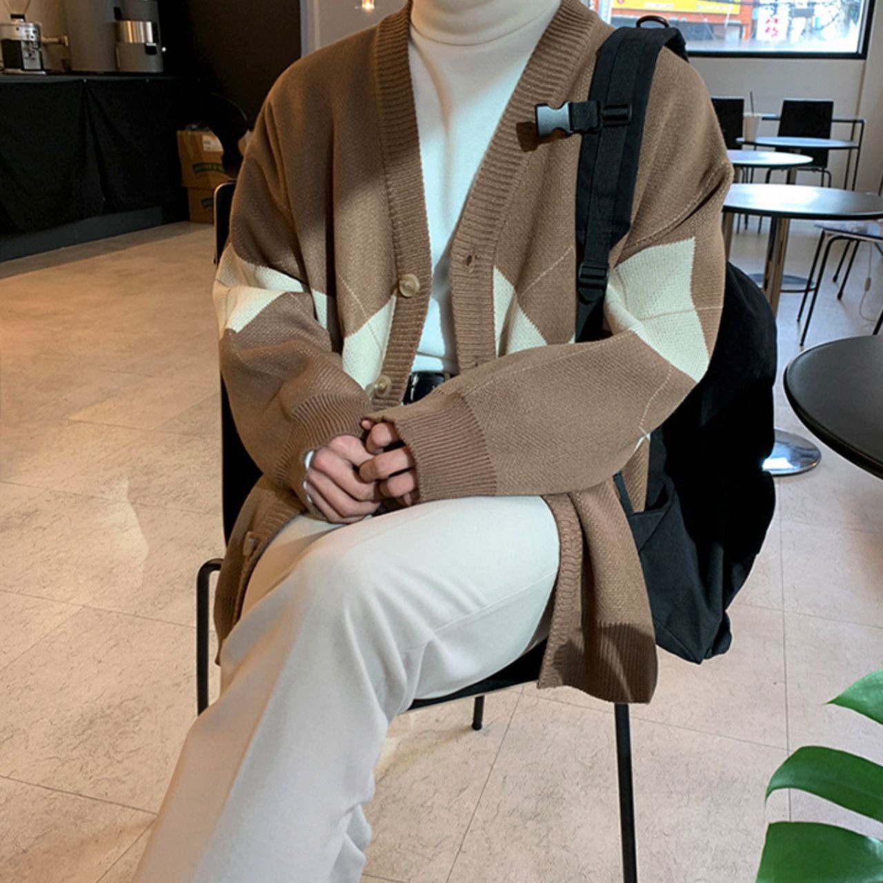 ポイントアーガイルニットカーディガン　MT0080323