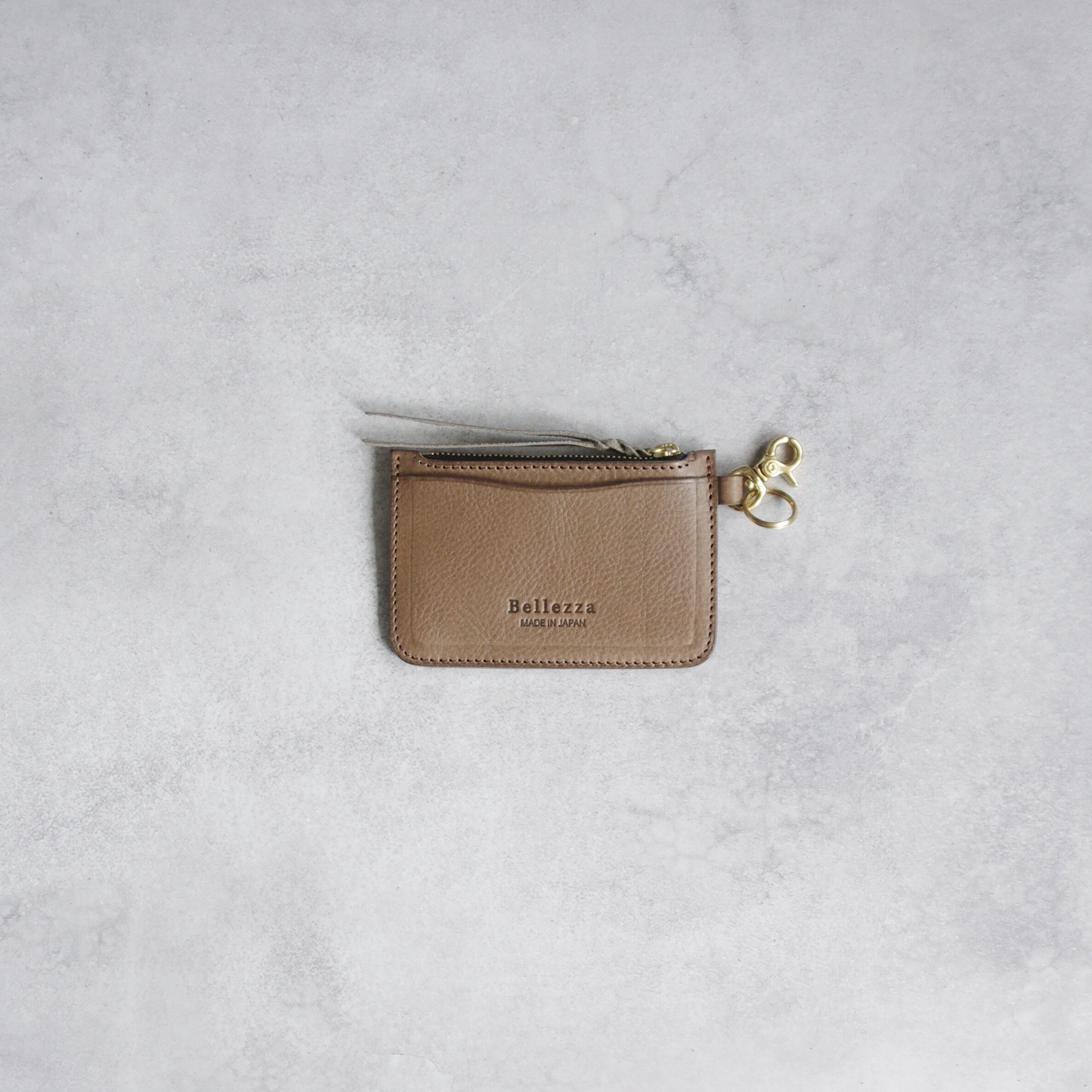 【ネックウォレット】ミニ財布 メンズ レディース キーリング付き グレージュ