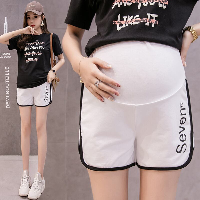 【新作】【送料無料】 妊婦パンツ夏妊婦バイラテラルスポーツショーツニットプリントショーツマタニティパンツ サマー 夏物 ブルマー AL expec315563907640