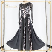 社交ダンス 衣装 スタンダー ドレス ワンピース グレー 綺麗 ドレープ レース パーティ 発表会 ダンスパーティー へインレイツ グレイ系 ピンク系 日本製 軽量 ふんわり おしゃれ 大人用 ダンス衣装