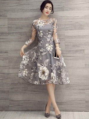 ★送料無料★7号（S）☆シックなオーガンジーのワンピース(OPN5619) 