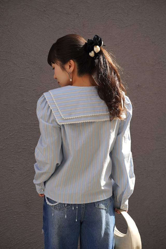 DAWN STRIPE DOUBLE COLLAR SHIRT