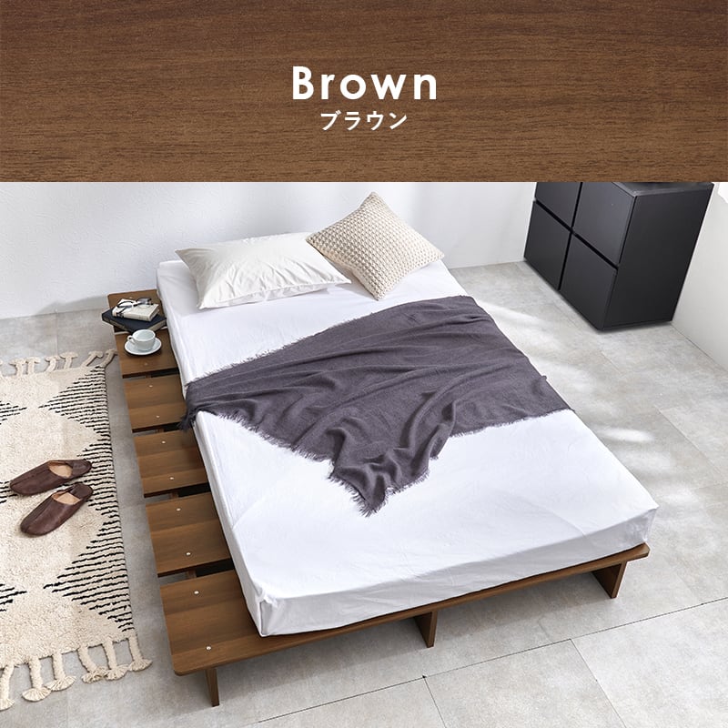 【組立式】耐荷重350kg セミダブルベッド ステージベッド  ボンネルコイルマットレスセット 2色展開 一人暮らし ワンルーム 幅140cm