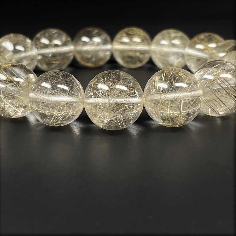 現品一点物 銀針水晶 シルバールチル ブレスレット 8ミリ PSir19
