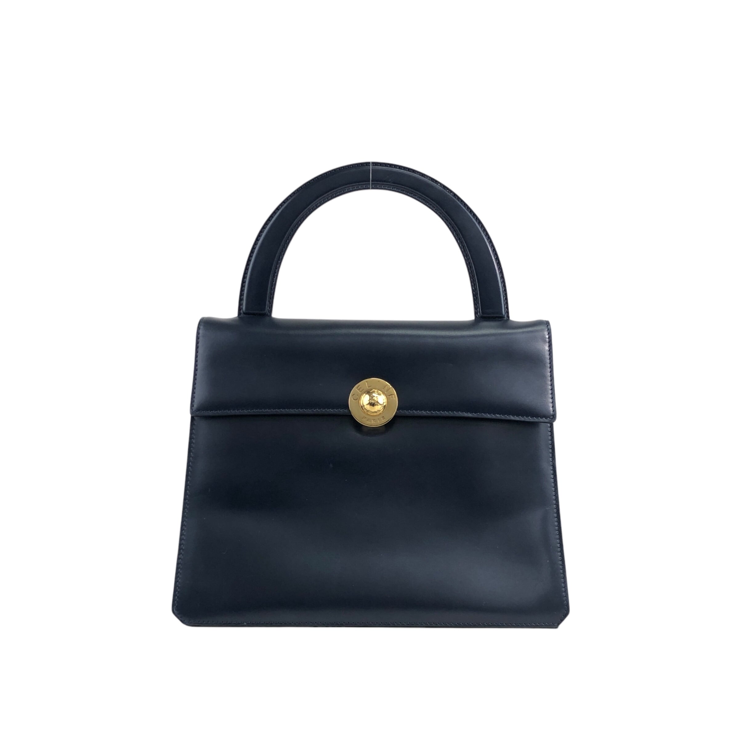 CELINE セリーヌ ハンドバッグ ネイビー スターボール レザー vintage