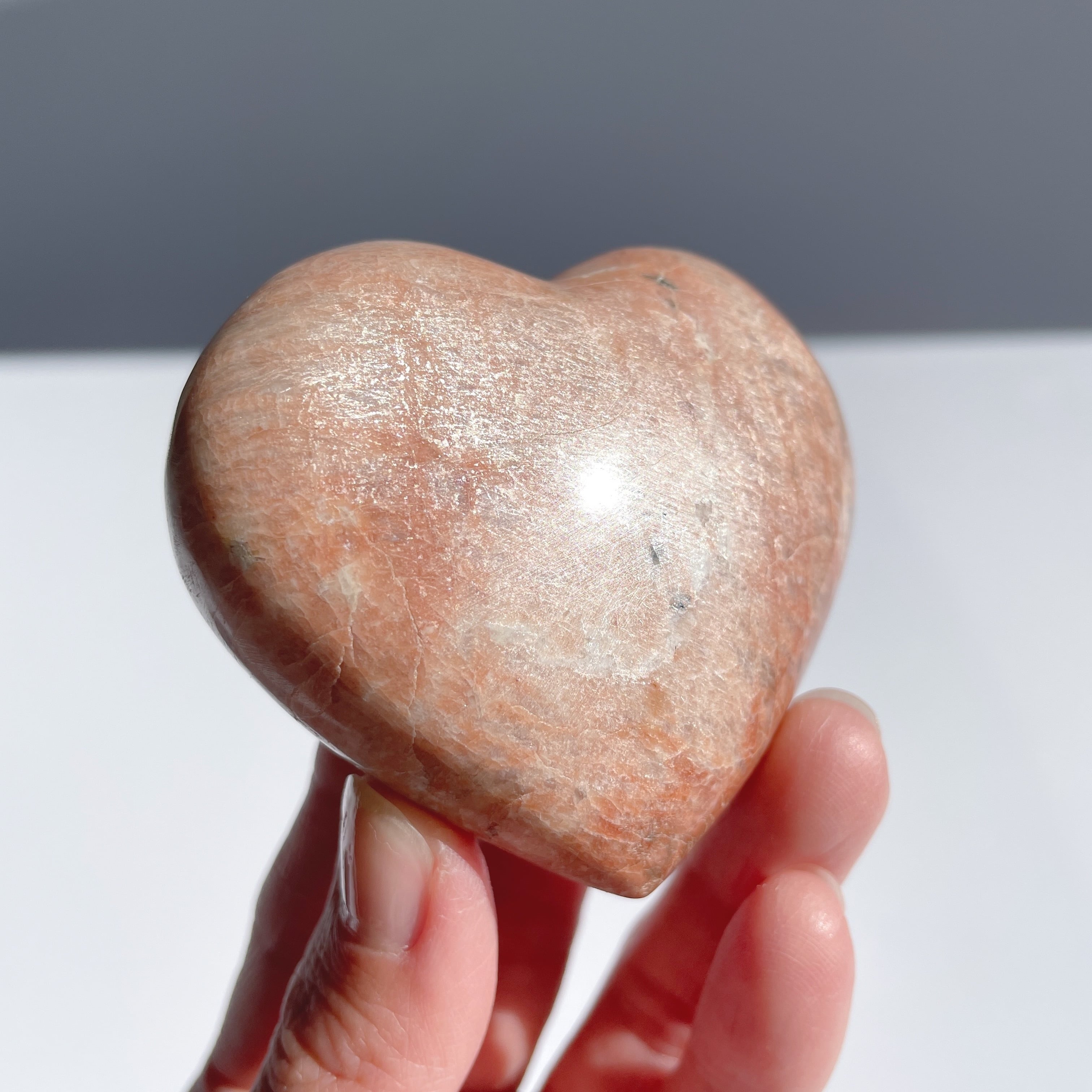 ピーチムーンストーン ハート02♡Peach Moon Stone♡天然石