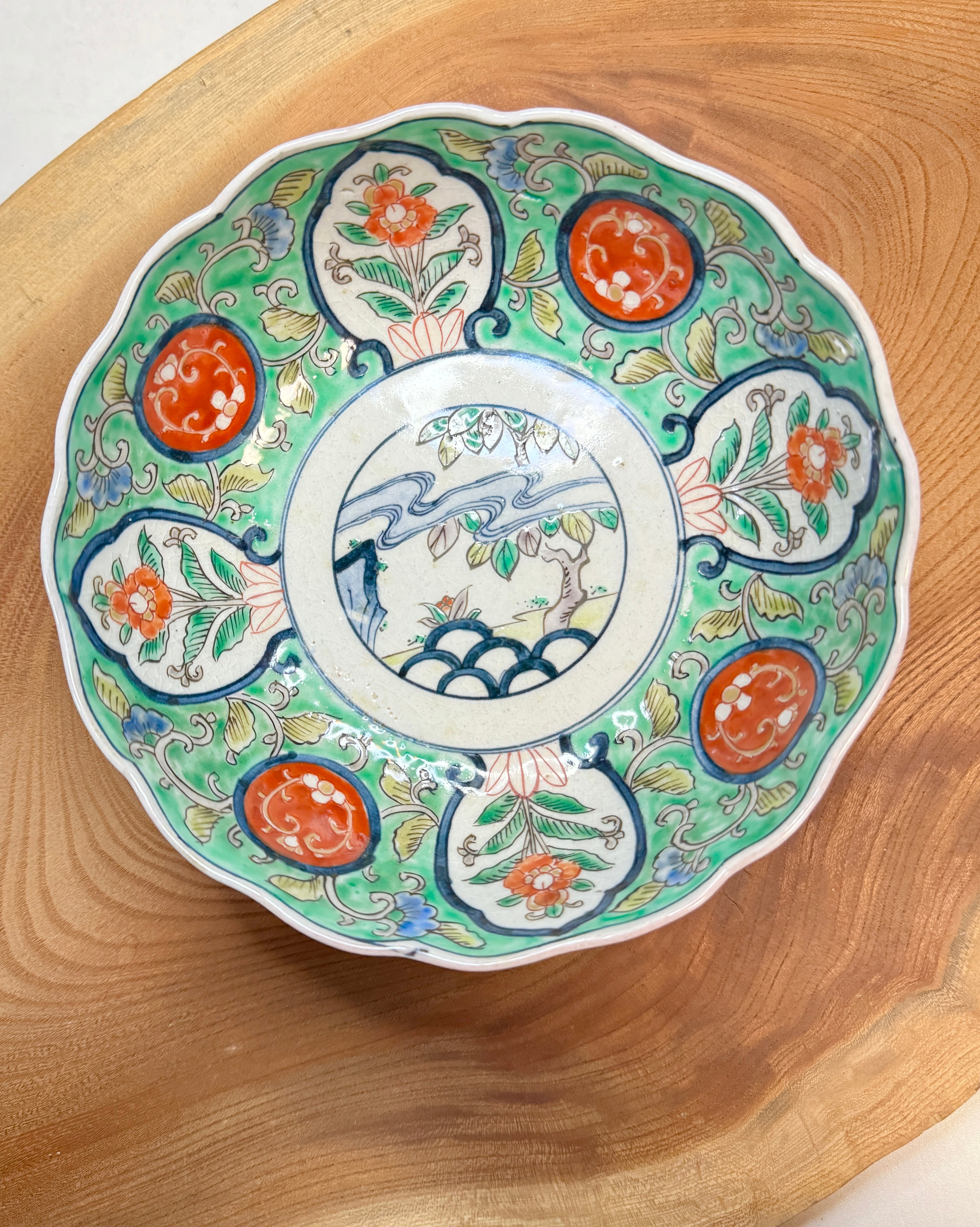 骨董皿　伊万里 錦手色絵 帆船　波　松竹梅文長皿　おまとめ 古伊万里 錦手色絵 帆船波松竹梅文様長皿 1客セット | Leaf