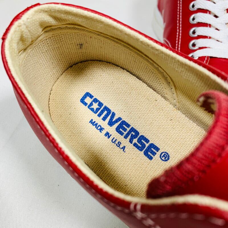90's CONVERSE JACK PURCELL LOW LEATHER コンバース ジャックパーセル レザースニーカー 赤 RED USA製  ミントコンディション US7 箱付き 希少 ヴィンテージ BA-1471 RM1840H | agito vintage powered by BASE