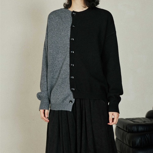 アシンメトリープルオーバーニット　カーディガン　10084　