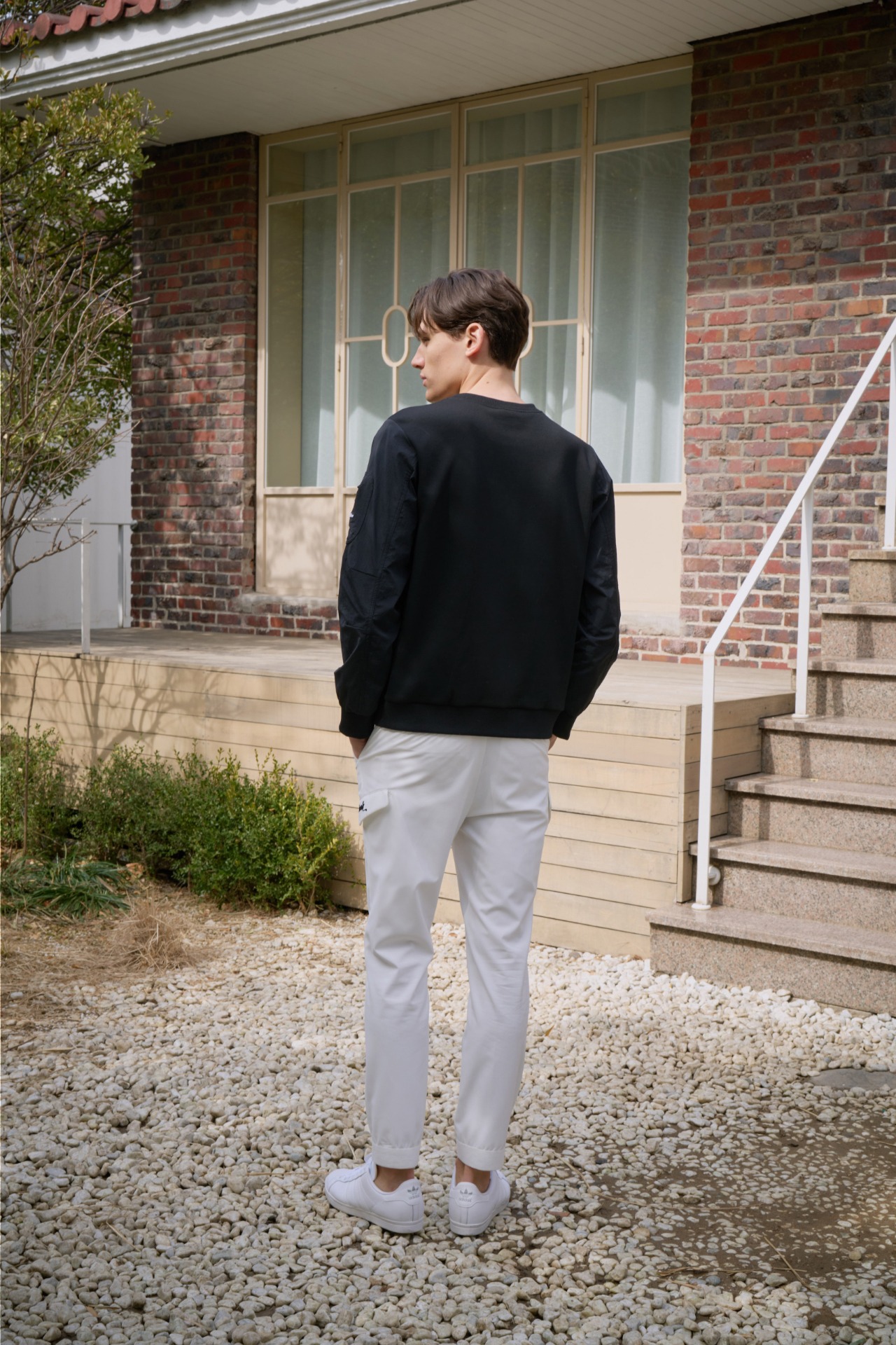 GOXO ゴーエックスオー フックスライスレタリングポケットパンツ ホワイト