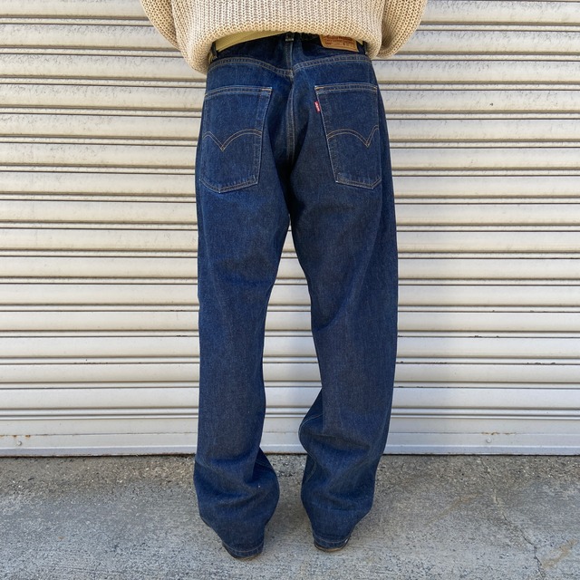 レア 90s USA製 Levi's 569 ワイドデニムパンツ 真紺 W32