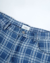 【#Re:room】CHECK DENIM WIDE PANTS［REP331］