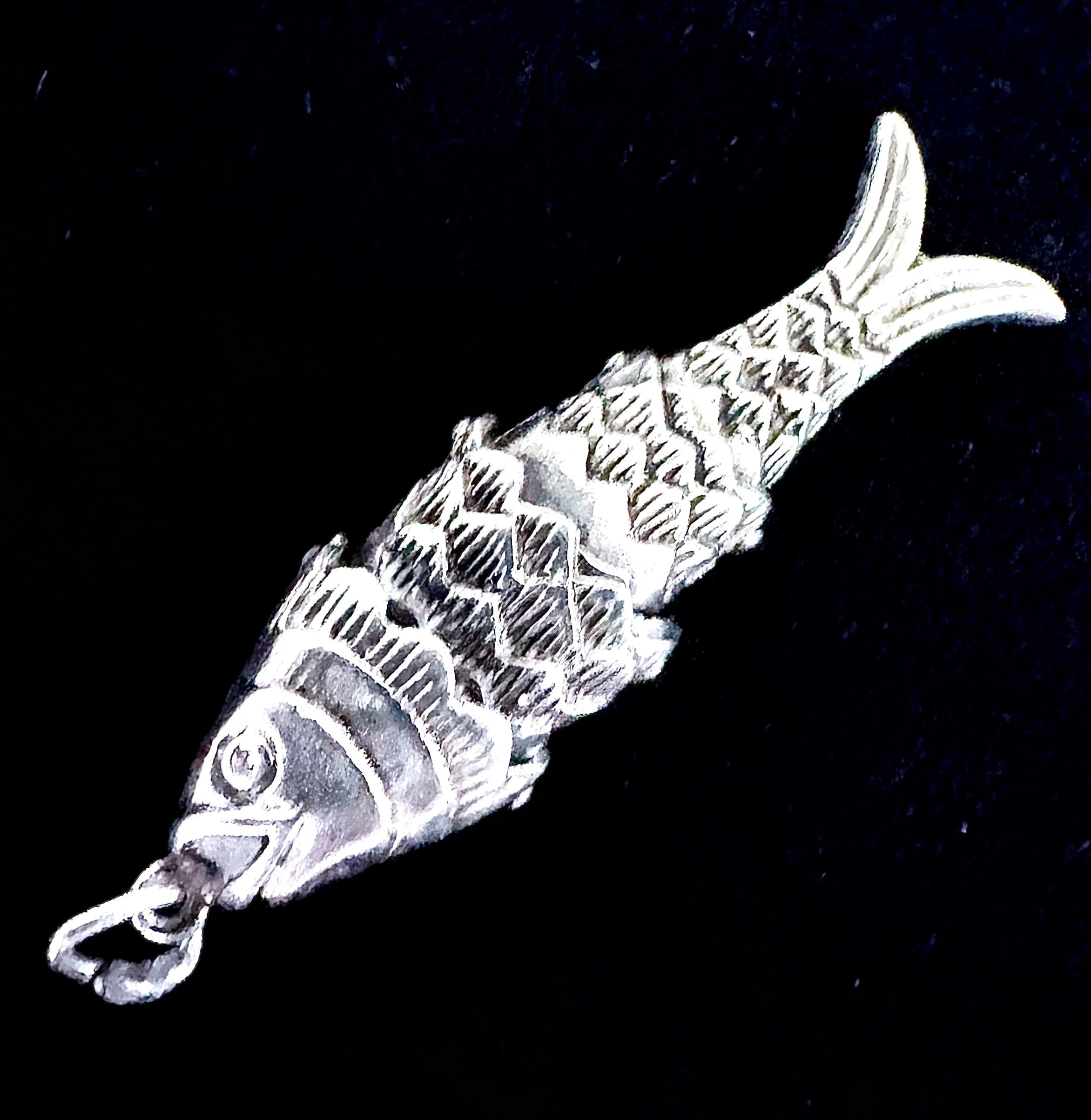 英国アンティーク 魚 フィッシュ チャーム/ペンダント シルバー 純銀