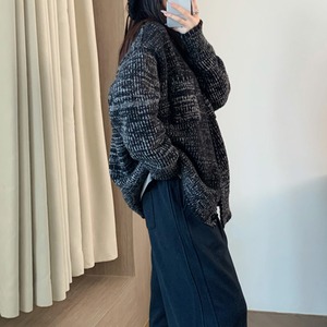 ルーズニットモノトーンカーディガン W01058